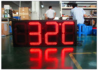 12 Inches Time / Temperature / Date LED Gas Station Price Signs Waterproof