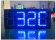 Double Sides Blue Gas Station LED Signs IR 10M RF 100M With Poos , LED Temperature Display
